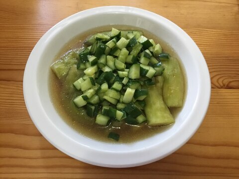 レンジで簡単さっぱりナスの揚げ浸し風